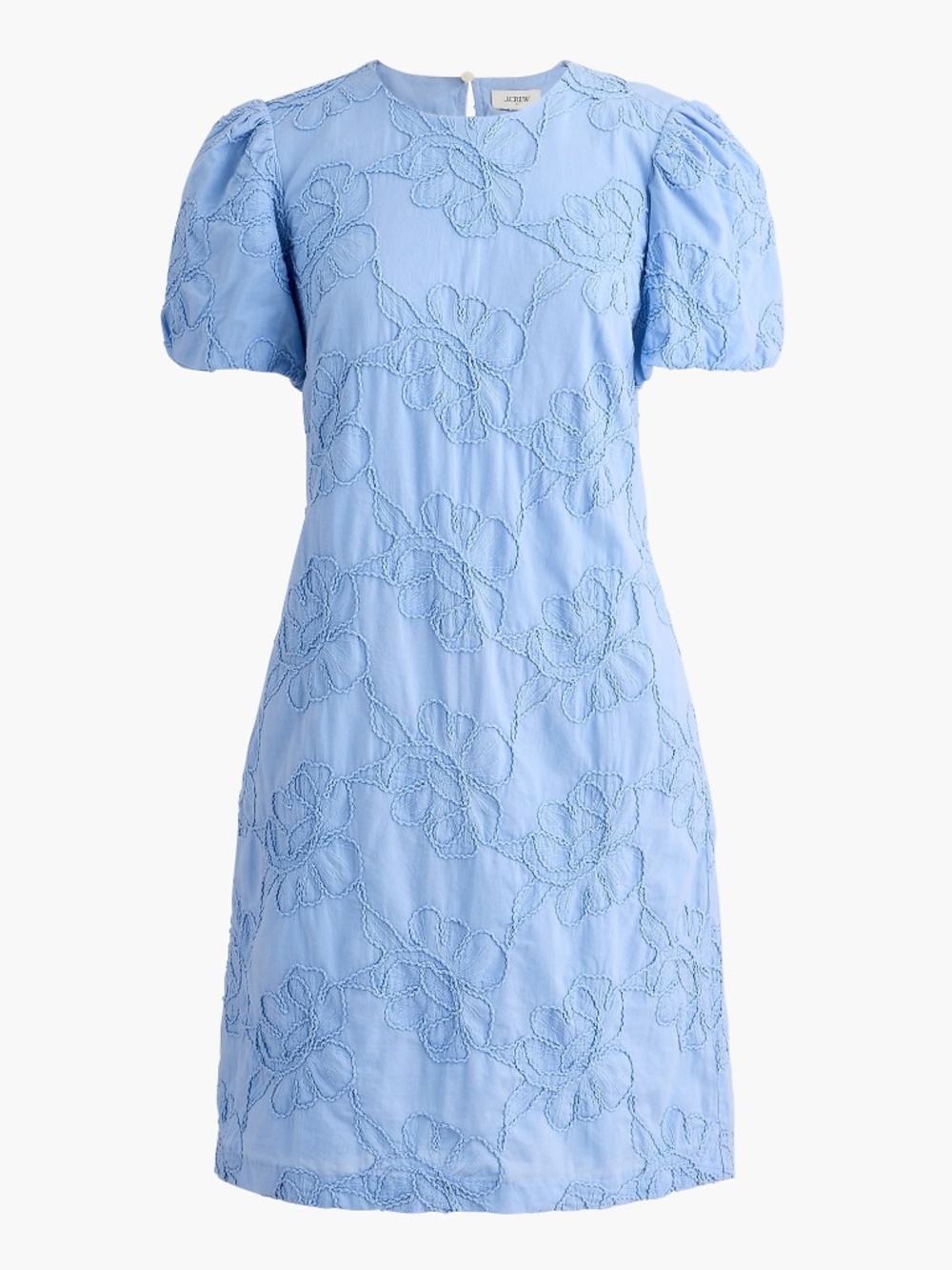 NWT J.Crew Factory Embroidered Puff-sleeve Mini Dress